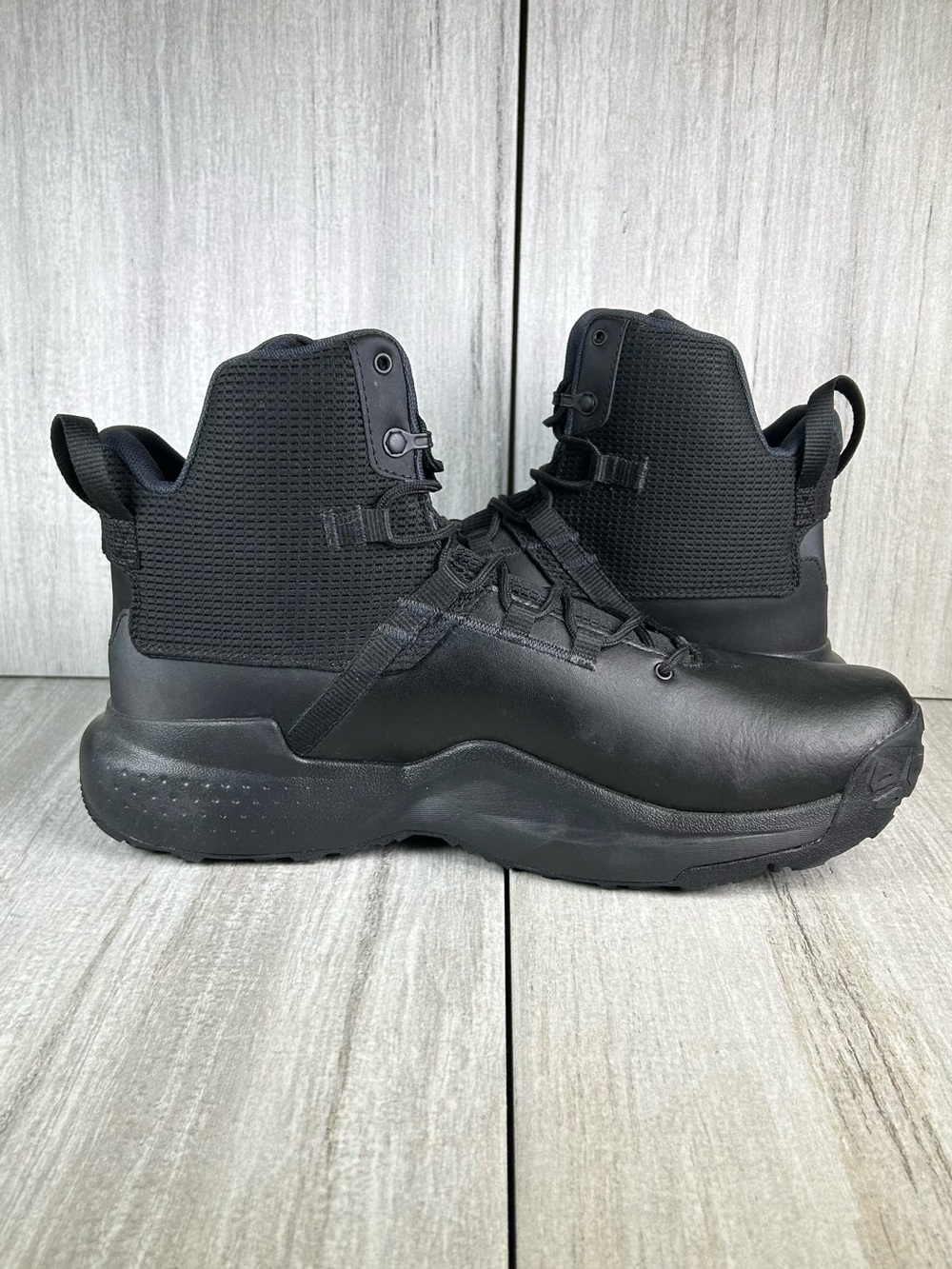 WORN 1x Under Armour Micro G Stellar Mid Black Tactical Combat Boot Mens Size 15 - Picture 4 of 10